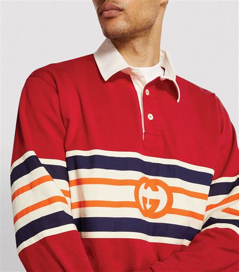 cotton polo with gucci stripe red|Gucci interlocking polo shirts.